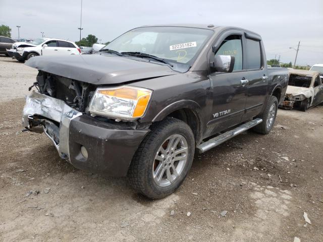 1N6BA0EC0EN505469 - 2014 NISSAN TITAN S GRAY photo 2