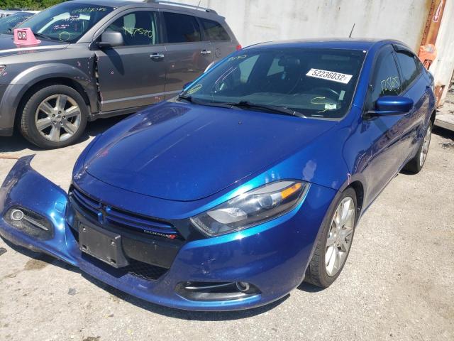 1C3CDFBH1DD134543 - 2013 DODGE DART BLUE photo 2