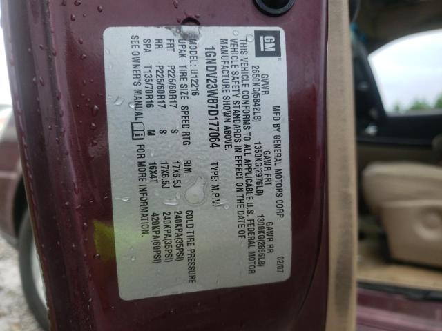 1GNDV23W87D177064 - 2007 CHEVROLET UPLANDER LS  照片 10