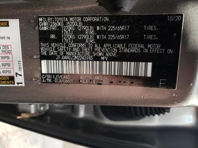 JTJDARDZ2M2243943 - 2021 LEXUS NX 300 BAS 灰色 照片 10