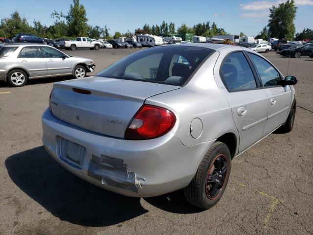 1B3ES46C01D112737 - 2001 DODGE NEON SE SILVER photo 4