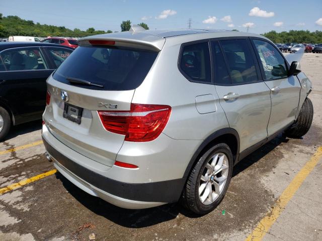 5UXWX7C52BL732040 - 2011 BMW X3 XDRIVE3 SILVER photo 4
