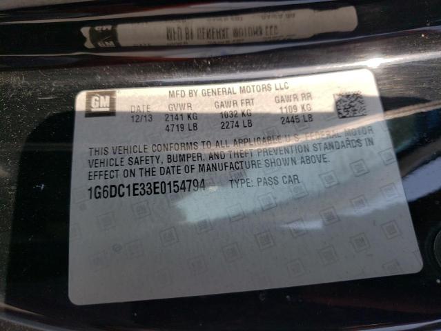 1G6DC1E33E0154794 - 2014 CADILLAC CTS PERFOR أسود صورة 10