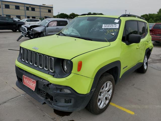 ZACCJBABXJPJ13842 - 2018 JEEP RENEGADE S GREEN photo 2