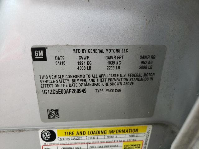 1G1ZC5E00AF280949 - 2010 CHEVROLET MALIBU 1LT  照片 10