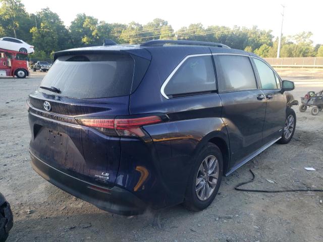 5TDBRKEC7MS058431 - 2021 TOYOTA SIENNA LE BLUE photo 4