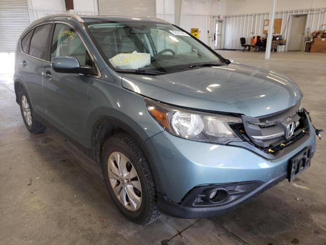 2HKRM4H72EH637227 - 2014 HONDA CR-V EXL BLUE photo 1