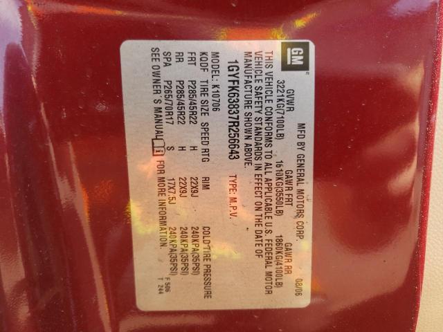 1GYFK63837R256643 - 2007 CADILLAC ESCALADE L RED photo 10