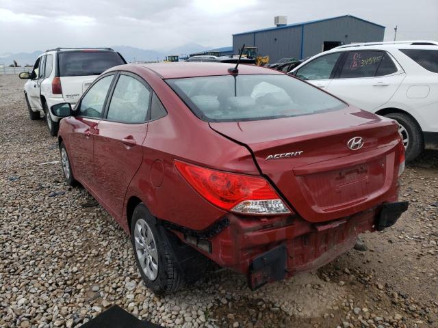 KMHCT4AE8HU378623 - 2017 HYUNDAI ACCENT SE MAROON photo 3