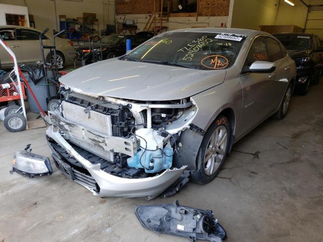 1G1ZE5ST2GF335807 - 2016 CHEVROLET MALIBU 1LT SILVER photo 2