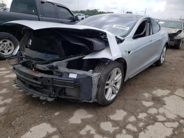 5YJSA1H12EF****** - 2014 TESLA MODEL S SILVER photo 2
