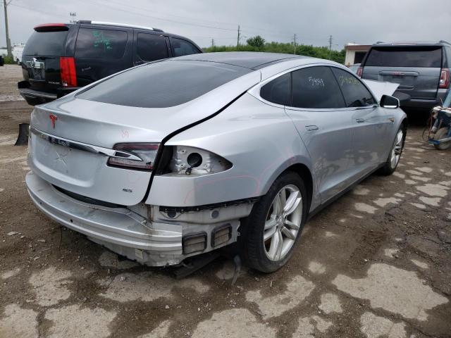 5YJSA1H12EF****** - 2014 TESLA MODEL S SILVER photo 4