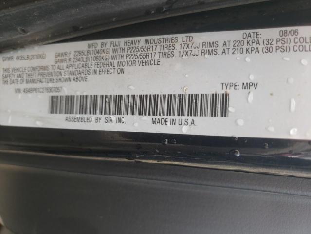 4S4BP61C276307057 - 2007 SUBARU LEGACY OUT BLACK photo 10