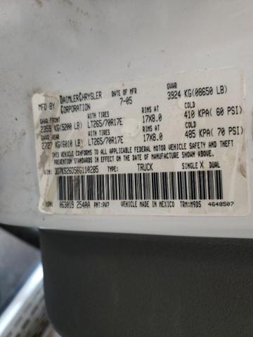 3D7KS26D56G110285 - 2006 DODGE RAM 2500 S თეთრი ფოტო 10