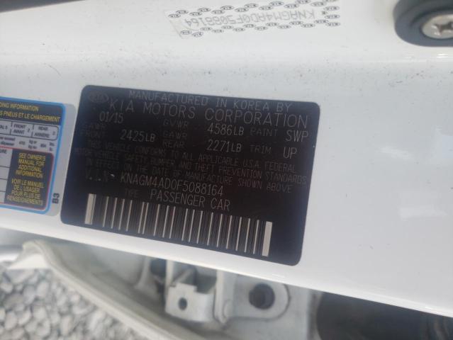 KNAGM4AD0F5088164 - 2015 KIA OPTIMA HYB WHITE photo 10