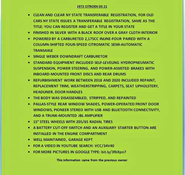 4659829 - 1972 CITR DS21 SILVER photo 9