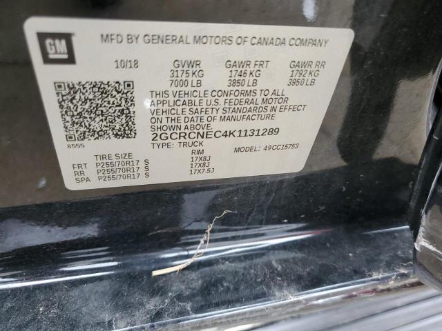 2GCRCNEC4K1131289 - 2019 CHEVROLET SILVERADO BLACK photo 10