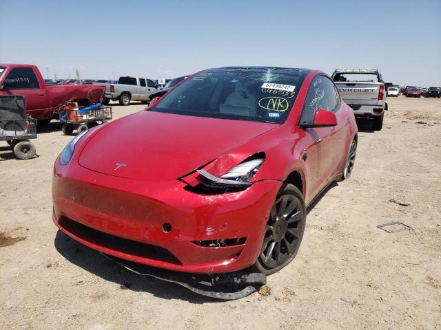 5YJYGDEEXLF046533 - 2020 TESLA MODEL Y أحمر صورة 2