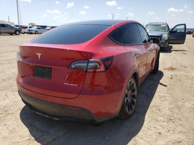 5YJYGDEEXLF046533 - 2020 TESLA MODEL Y أحمر صورة 4