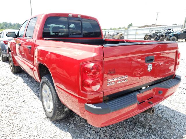 1D7HW48K97S253918 - 2007 DODGE DAKOTA QUA RED photo 3