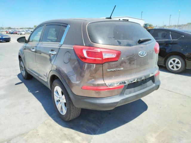 KNDPB3A22C7287394 - 2012 KIA SPORTAGE B BROWN photo 3