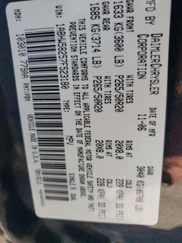 1A8HW58257F523180 - 2007 CHRYSLER ASPEN LIMI BLACK photo 10