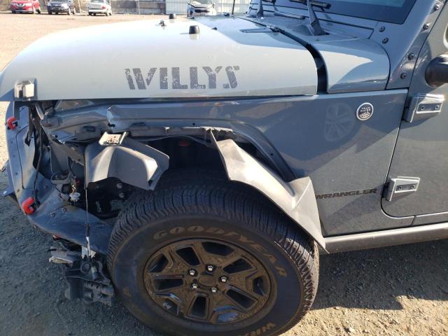 1C4AJWAG2FL700092 - 2015 JEEP WRANGLER S GRAY photo 9