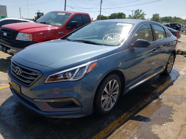 5NPE34AF3FH157895 - 2015 HYUNDAI SONATA SPO TEAL photo 2