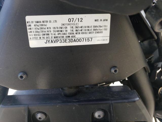 JYAVP33E3DA007157 - 2013 YAMAHA XVS1300 CU BLACK photo 10