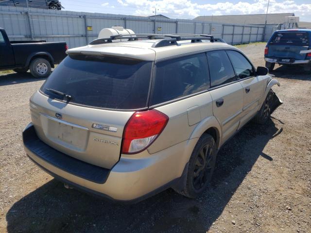 4S4BP61C787324822 - 2008 SUBARU OUTBACK 2. CREAM photo 4