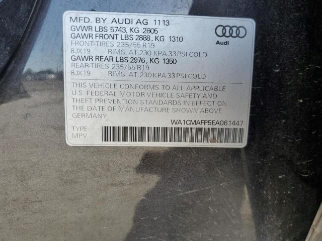 WA1CMAFP5EA061447 - 2014 AUDI Q5 TDI PRE BLACK photo 10