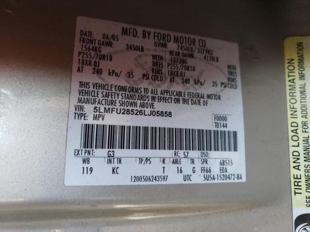 5LMFU28526LJ05858 - 2006 LINCOLN NAVIGATOR  照片 10