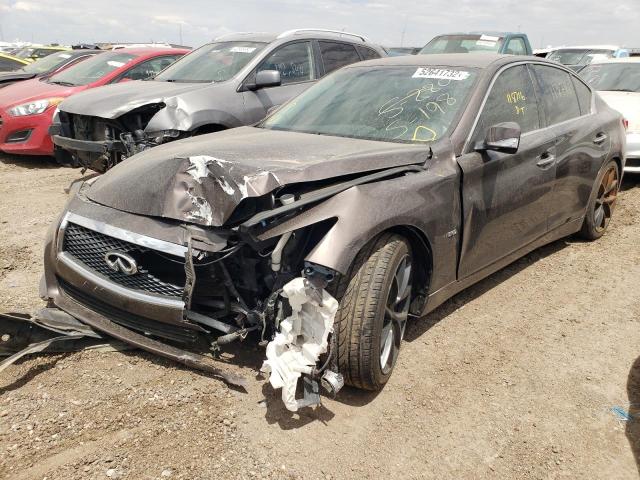 JN1AV7APXEM690224 - 2014 INFINITI Q50 HYBRID BROWN photo 2