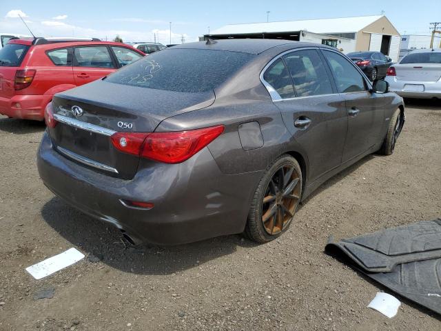 JN1AV7APXEM690224 - 2014 INFINITI Q50 HYBRID BROWN photo 4