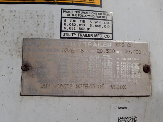 1UYVS25329P594305 - 2009 UTILITY TRAILER თეთრი ფოტო 10