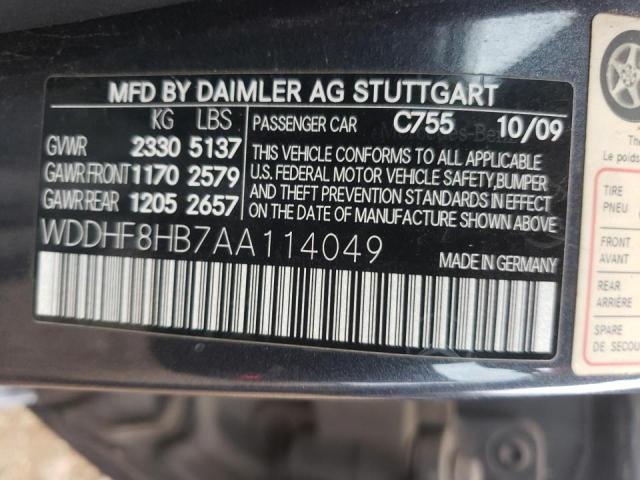 WDDHF8HB7AA114049 - 2010 MERCEDES-BENZ E 350 4MAT BLUE photo 10