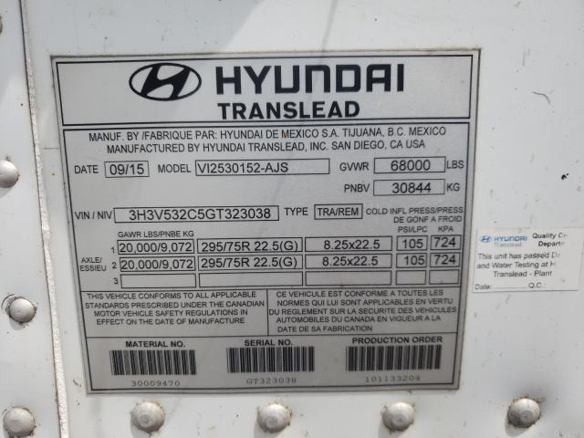 3H3V532C5GT323038 - 2016 HYUNDAI XG WHITE photo 10