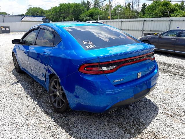 1C3CDFBB6FD300683 - 2015 DODGE DART SXT BLUE photo 3