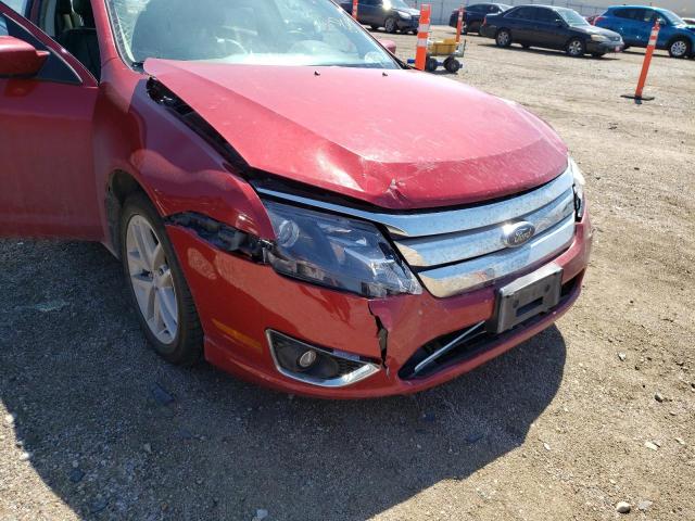 3FAHP0JG6AR232992 - 2010 FORD FUSION SEL RED photo 9