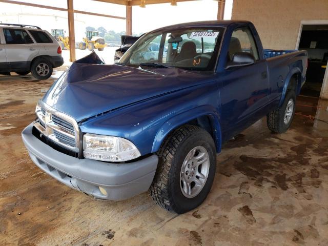 1D7FL16K94S535019 - 2004 DODGE DAKOTA SXT BLUE photo 2