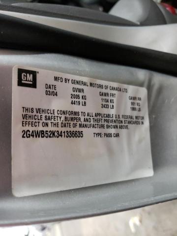 2G4WB52K341336635 - 2004 BUICK REGAL LS 银色 照片 10