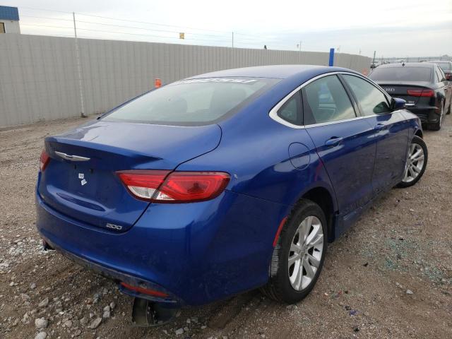 1C3CCCAB9FN632503 - 2015 CHRYSLER 200 LIMITE BLUE photo 4