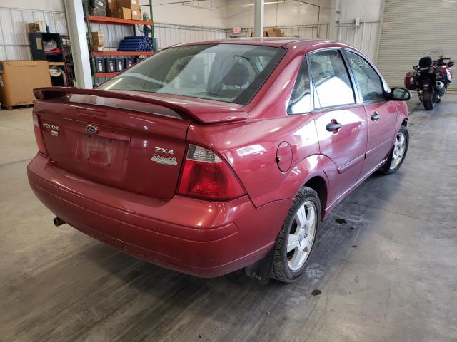 1FAFP34N65W120196 - 2005 FORD FOCUS ZX4 MAROON photo 4