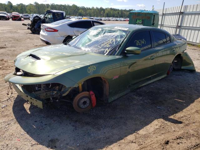 2C3CDXGJ7MH571967 - 2021 DODGE CHARGER SC GREEN photo 2