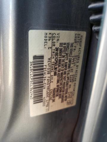 3N1BC1CP5CL361460 - 2012 NISSAN VERSA S GRAY photo 10