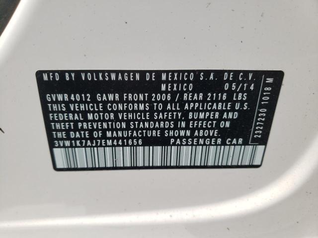 3VW1K7AJ7EM441656 - 2014 VOLKSWAGEN JETTA BASE  照片 10