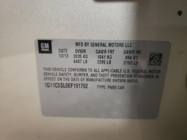 1G11C5SL6EF191792 - 2014 CHEVROLET MALIBU 1LT 金色 照片 10