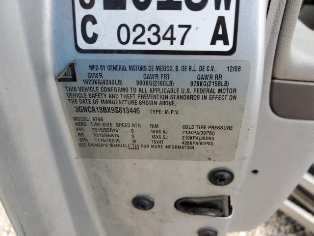 3GNCA13BX9S613446 - 2009 CHEVROLET HHR LS SILVER photo 10