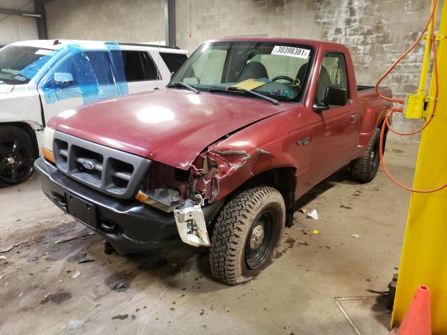 1FTYR11V4XT****** - 1999 FORD RANGER MAROON photo 2