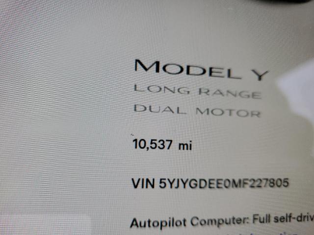 5YJYGDEE0MF227805 - 2021 TESLA MODEL Y أبيض صورة 8